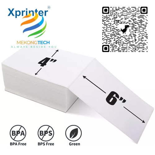 Giấy in nhiệt A6: 100x150mm, Giấy in đơn dạng xấp 500 tem